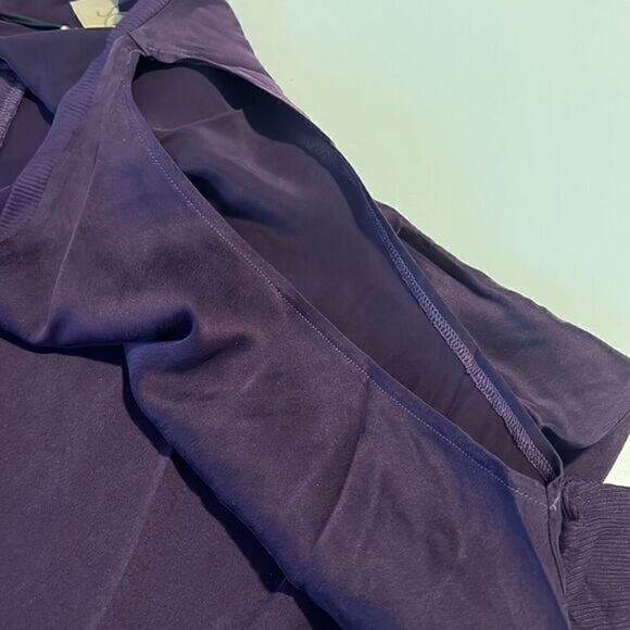 Chaser Plum Silk Cold Shoulder Long Sleeve V Neck Top Size M NWT - Picture 9 of 12